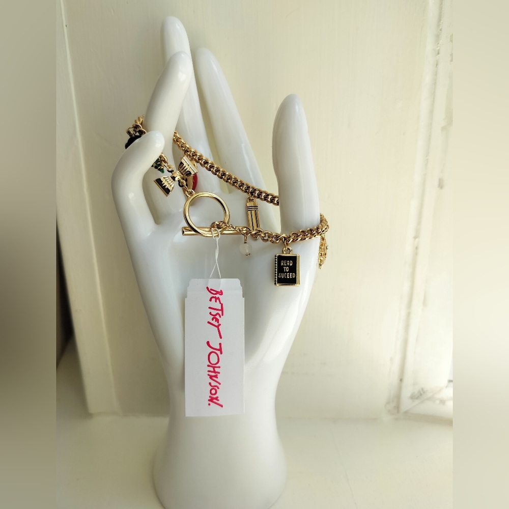 Betsey Johnson Gold Chain Bracelet Back To School Women's